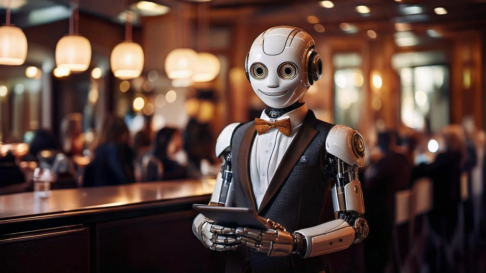 A robot restaurant receptionist